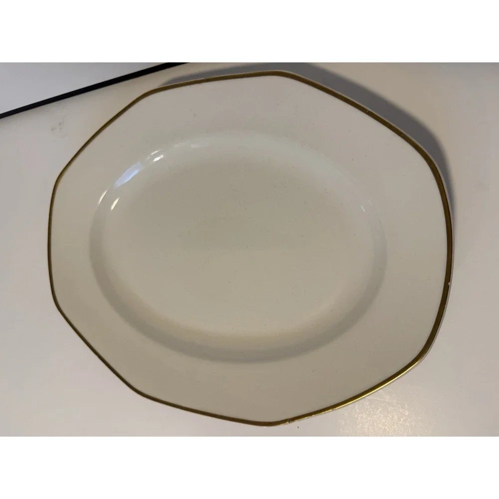 Rare WH Grindley Excelsior Antique Ironstone Octagonal Platters + Oval Bowl 1910